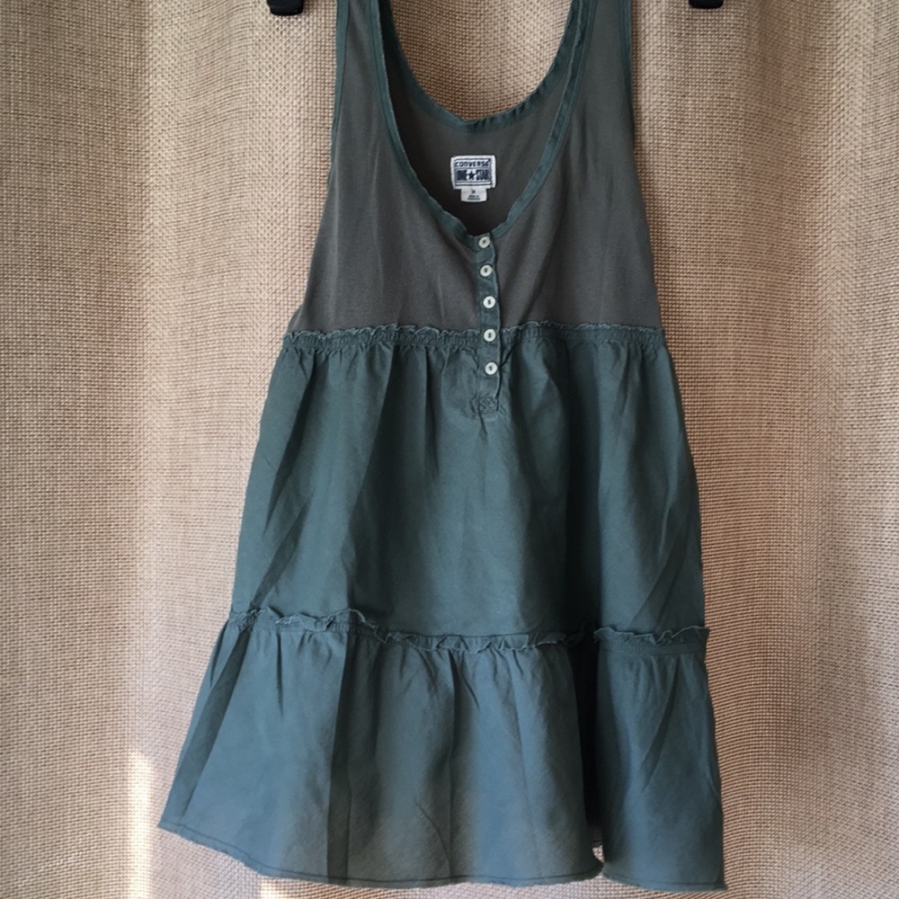 Converse One Star Army Green Tiered Henley Tank